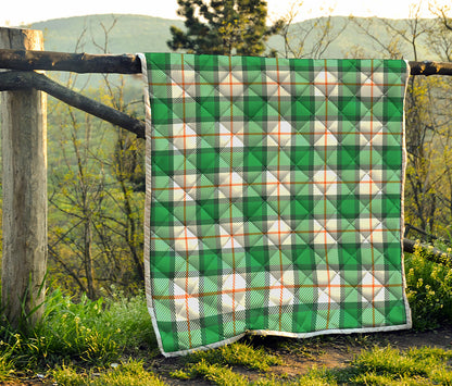 Irish Tartan St. Patrick's Day Print Quilt