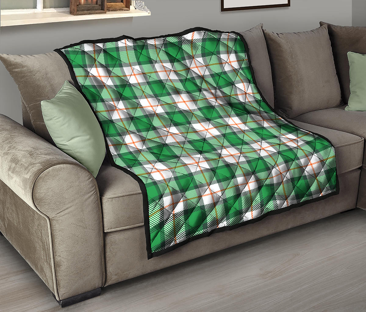 Irish Tartan St. Patrick's Day Print Quilt