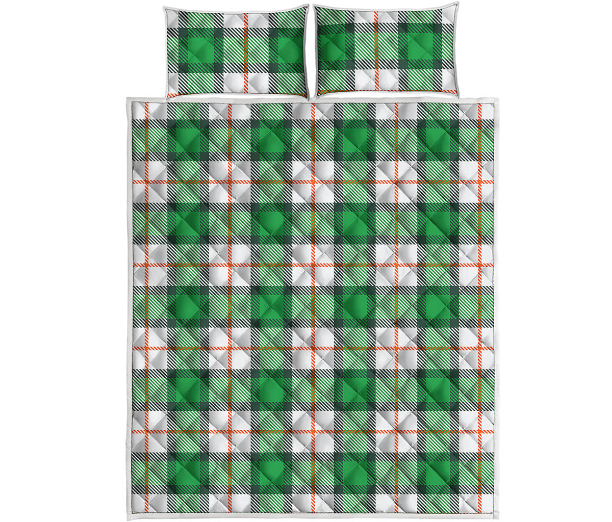 Irish Tartan St. Patrick's Day Print Quilt Bed Set