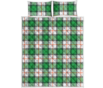 Irish Tartan St. Patrick's Day Print Quilt Bed Set