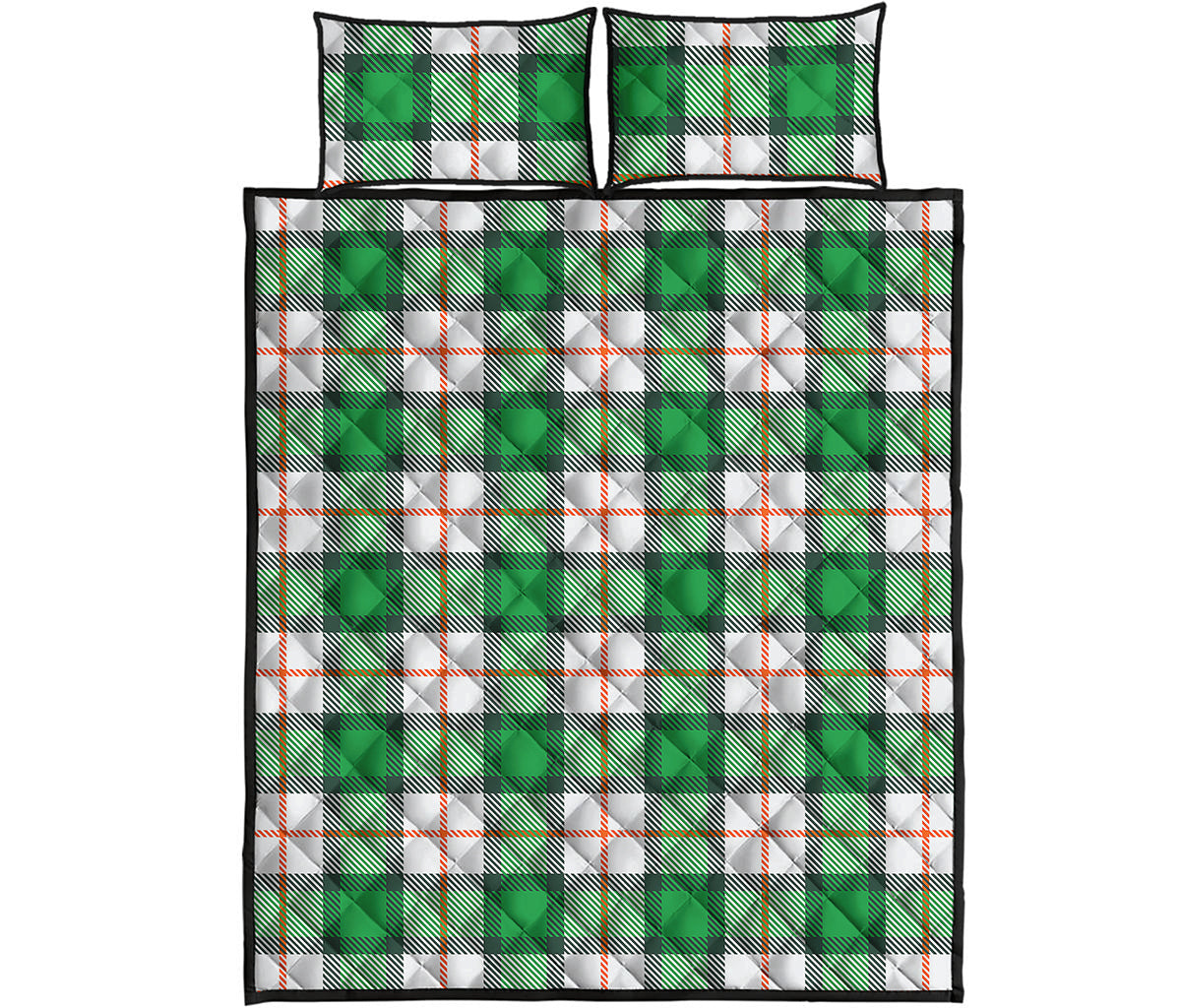 Irish Tartan St. Patrick's Day Print Quilt Bed Set