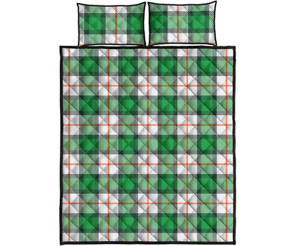 Irish Tartan St. Patrick's Day Print Quilt Bed Set