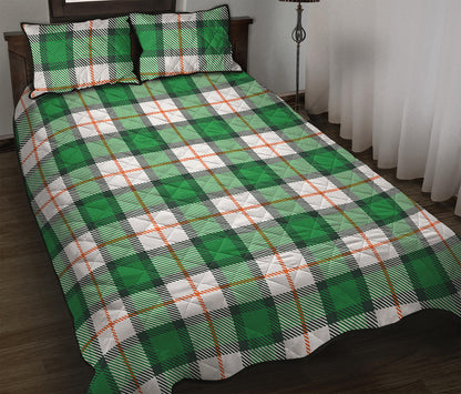 Irish Tartan St. Patrick's Day Print Quilt Bed Set