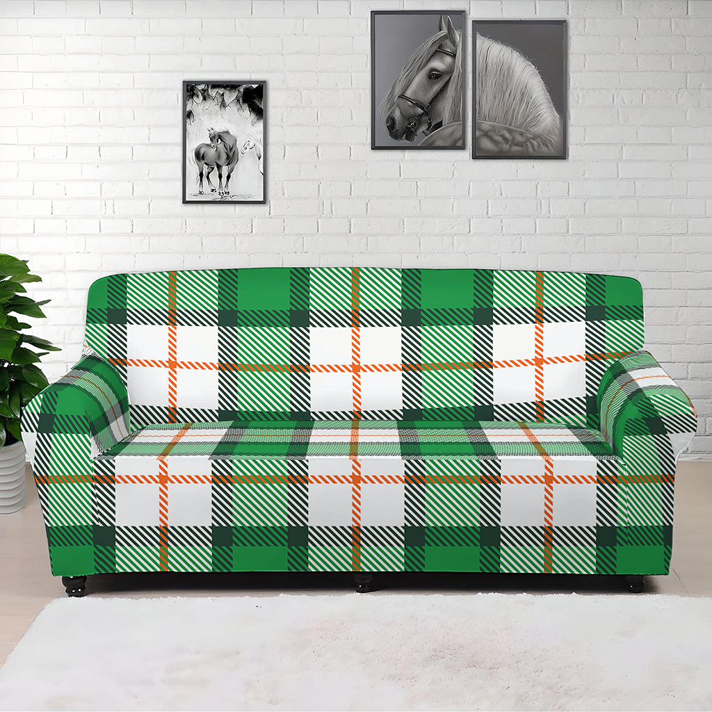 Irish Tartan St. Patrick's Day Print Sofa Cover