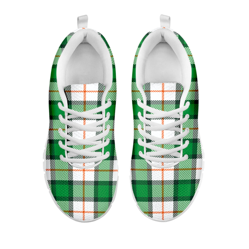Irish Tartan St. Patrick's Day Print White Sneakers