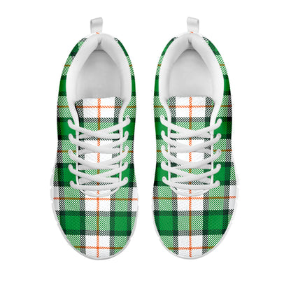 Irish Tartan St. Patrick's Day Print White Sneakers