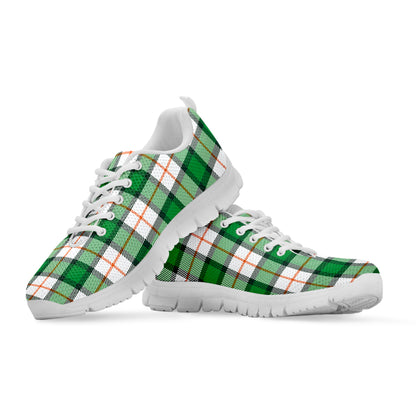 Irish Tartan St. Patrick's Day Print White Sneakers