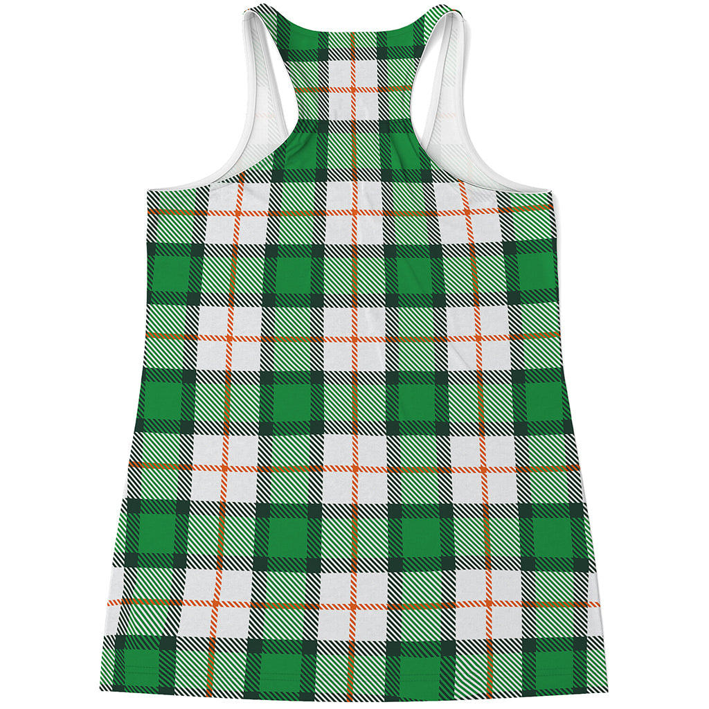 Irish Tartan St. Patrick's Day Print Women's Racerback Tank Top