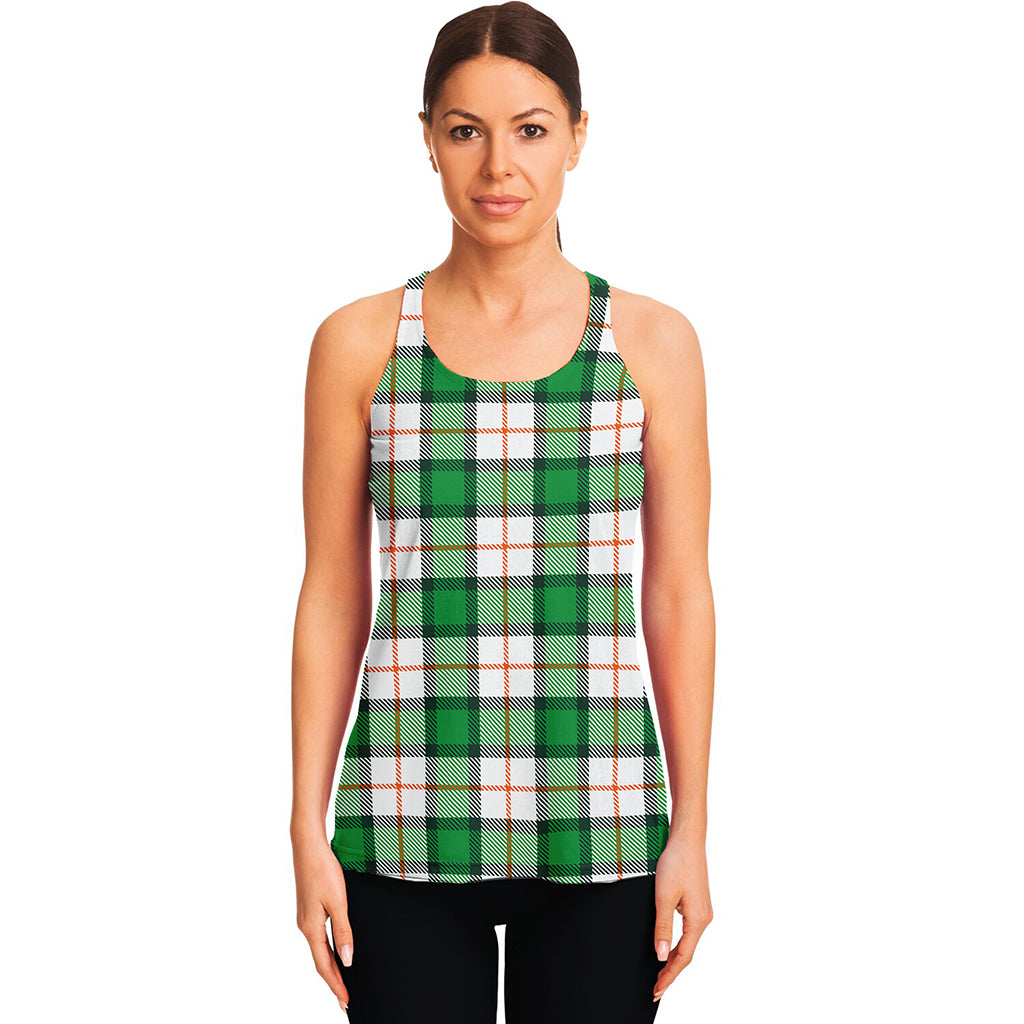 Irish Tartan St. Patrick's Day Print Women's Racerback Tank Top