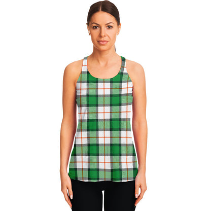Irish Tartan St. Patrick's Day Print Women's Racerback Tank Top