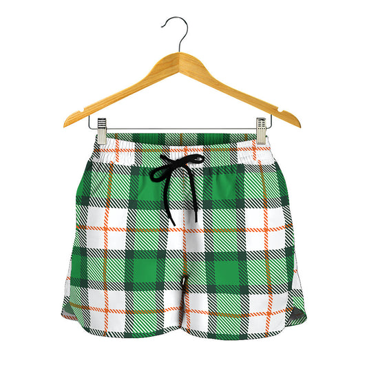 Irish Tartan St. Patrick's Day Print Women's Shorts