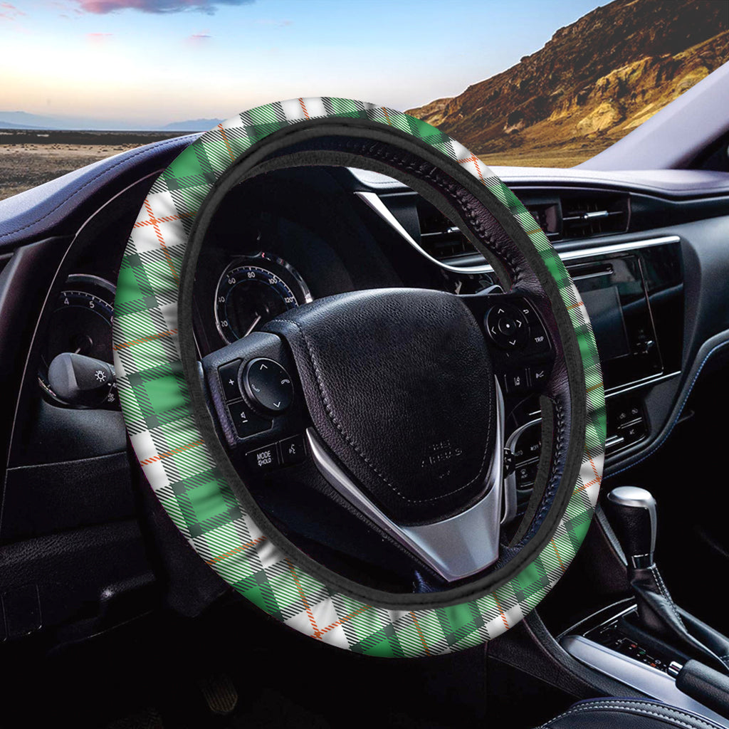 Irish Tartan St. Patrick's Day Print Car Steering Wheel Cover
