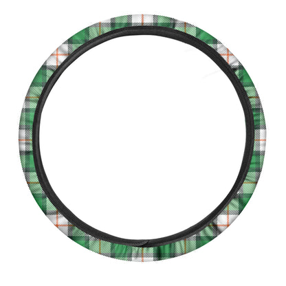 Irish Tartan St. Patrick's Day Print Car Steering Wheel Cover