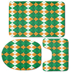 Irish Themed Argyle Pattern Print 3 Piece Bath Mat Set