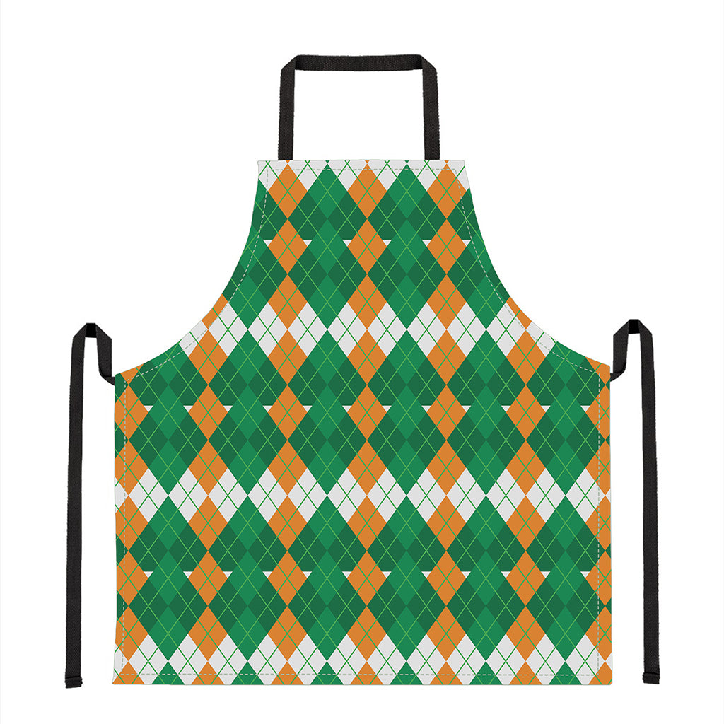 Irish Themed Argyle Pattern Print Apron