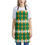 Irish Themed Argyle Pattern Print Apron