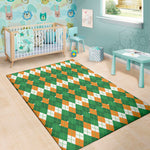 Irish Themed Argyle Pattern Print Area Rug