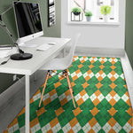 Irish Themed Argyle Pattern Print Area Rug