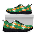 Irish Themed Argyle Pattern Print Black Running Shoes