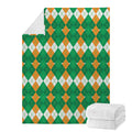 Irish Themed Argyle Pattern Print Blanket