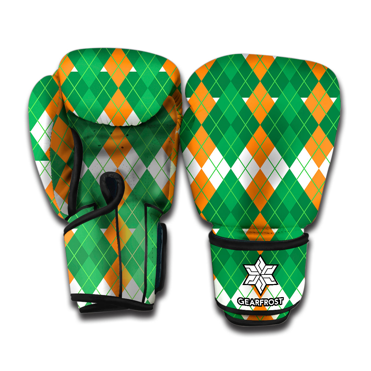 Irish Themed Argyle Pattern Print Boxing Gloves