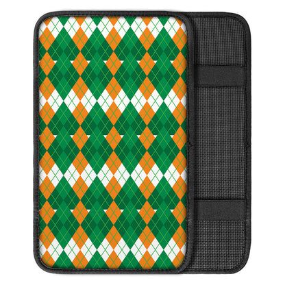 Irish Themed Argyle Pattern Print Car Center Console Cover