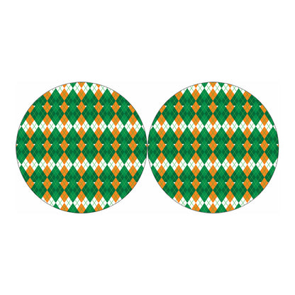 Irish Themed Argyle Pattern Print Car Coasters