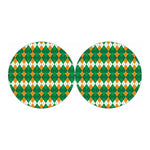 Irish Themed Argyle Pattern Print Car Coasters