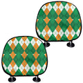 Irish Themed Argyle Pattern Print Car Headrest Covers