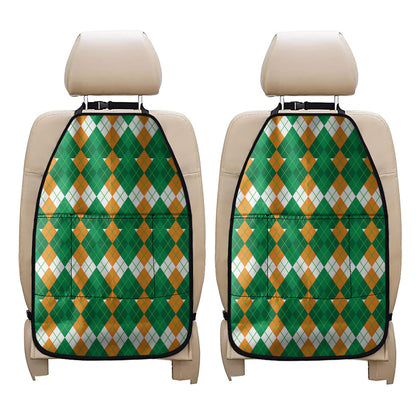 Irish Themed Argyle Pattern Print Car Seat Organizers