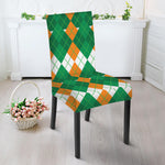Irish Themed Argyle Pattern Print Dining Chair Slipcover