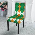 Irish Themed Argyle Pattern Print Dining Chair Slipcover