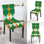 Irish Themed Argyle Pattern Print Dining Chair Slipcover