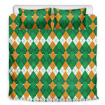 Irish Themed Argyle Pattern Print Duvet Cover Bedding Set