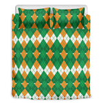 Irish Themed Argyle Pattern Print Duvet Cover Bedding Set