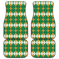 Irish Themed Argyle Pattern Print Front and Back Car Floor Mats