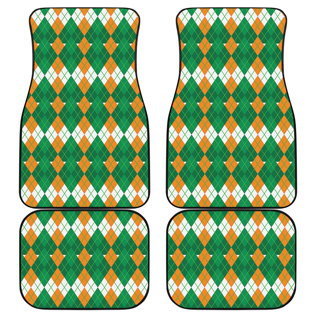 Irish Themed Argyle Pattern Print Front and Back Car Floor Mats