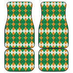 Irish Themed Argyle Pattern Print Front and Back Car Floor Mats
