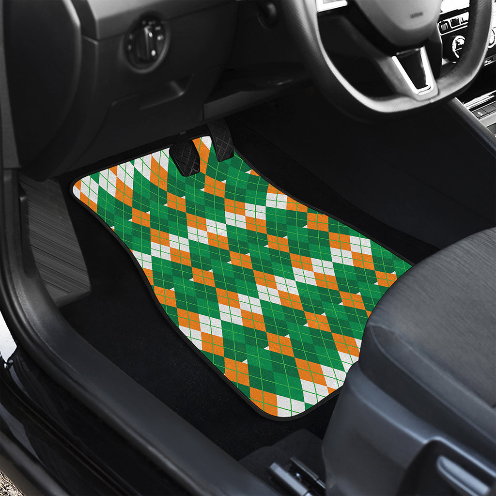 Irish Themed Argyle Pattern Print Front and Back Car Floor Mats