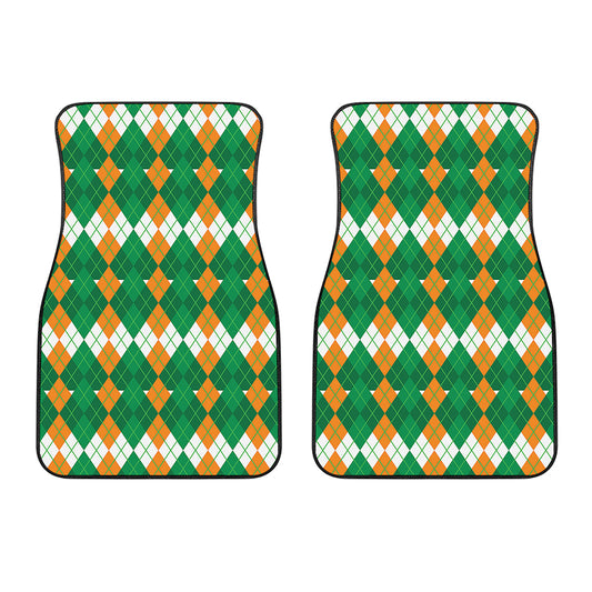 Irish Themed Argyle Pattern Print Front Car Floor Mats