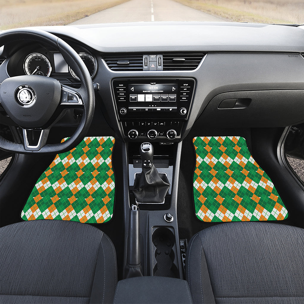 Irish Themed Argyle Pattern Print Front Car Floor Mats