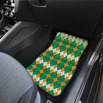 Irish Themed Argyle Pattern Print Front Car Floor Mats
