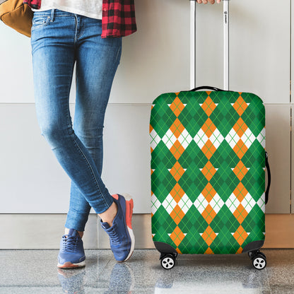 Irish Themed Argyle Pattern Print Luggage Cover