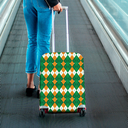 Irish Themed Argyle Pattern Print Luggage Cover