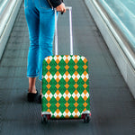 Irish Themed Argyle Pattern Print Luggage Cover