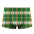 Irish Themed Argyle Pattern Print Men's Boxer Briefs