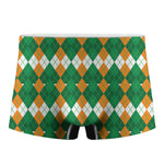 Irish Themed Argyle Pattern Print Men's Boxer Briefs