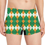Irish Themed Argyle Pattern Print Men's Boxer Briefs