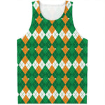 Irish Themed Argyle Pattern Print Men's Tank Top