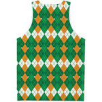 Irish Themed Argyle Pattern Print Men's Tank Top